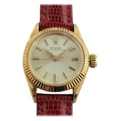 Rolex Lady Oyster Perpetual 6619 18k Gold Dress Watch 1960s Schweizer Luxus RA418R