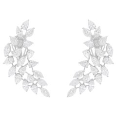 Pendientes de diamantes talla pera brillante SI/H de 8,56 quilates Joyas de oro blanco de 14 quilates