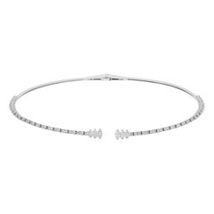 Real 2.86 Carat SI/H Marquise Pear Diamond Choker Necklace 14 Karat White Gold