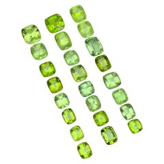 Light to Vivid Green Natural Peridot Loose Gemstones Lot 94.55 Ct Cushion Cut