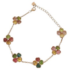 Pulsera Bochic "Iconic" de turmalina multicolor en oro de 18 quilates y plata