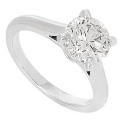 Anello Cartier in platino con solitario brillante rotondo 1895 1,37ct G/VVS1 Certificato GIA