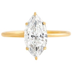Anello con Moissanite Marquise in oro 14k