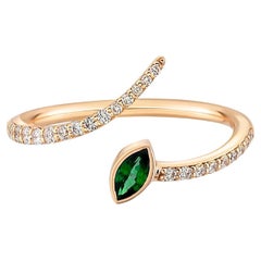 Adjustable Blue Lab Emerald Marquise 14k Gold Ring
