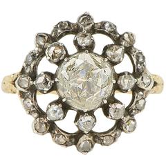 Antique Georgian 2.0 Carat Rose Cut Diamond Gold Ring 1