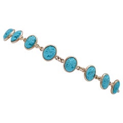 Turquoise, Rose Gold Bracelet.