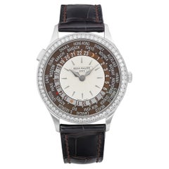 Patek Philippe World Time 18K White Gold Opaline Dial Automatic Watch 7130G-001