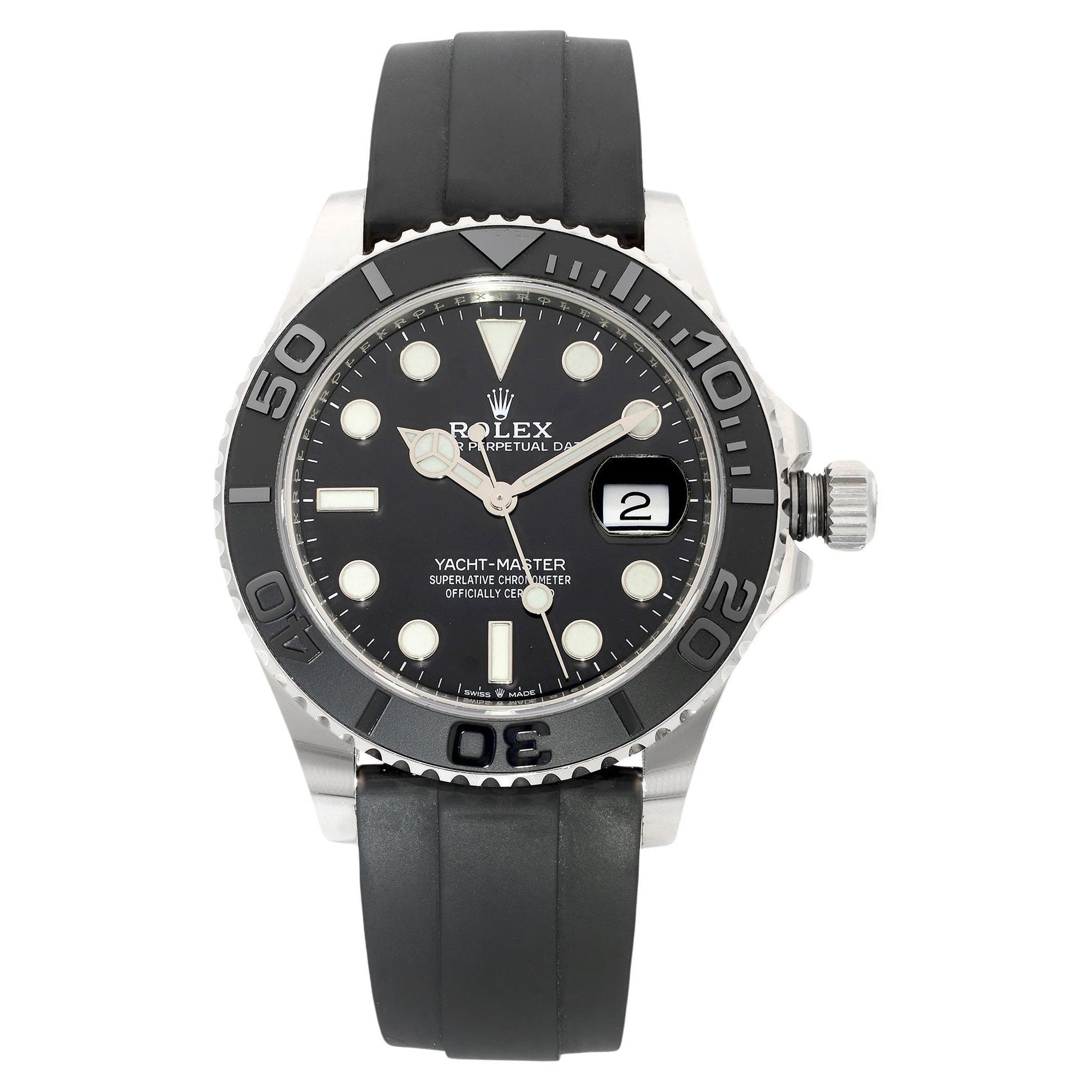 Unworn Rolex Yacht-Master 42mm White Gold Black Dial Automatic Mens Watch 226659 For Sale 5