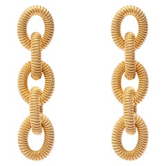 Alex Jona Gold-Plated Sterling Silver Chain Link Pendant Earrings
