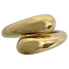 Rare Vintage Van Cleef & Arpels 18k Yellow Gold Bypass Fancy Band Split Ring