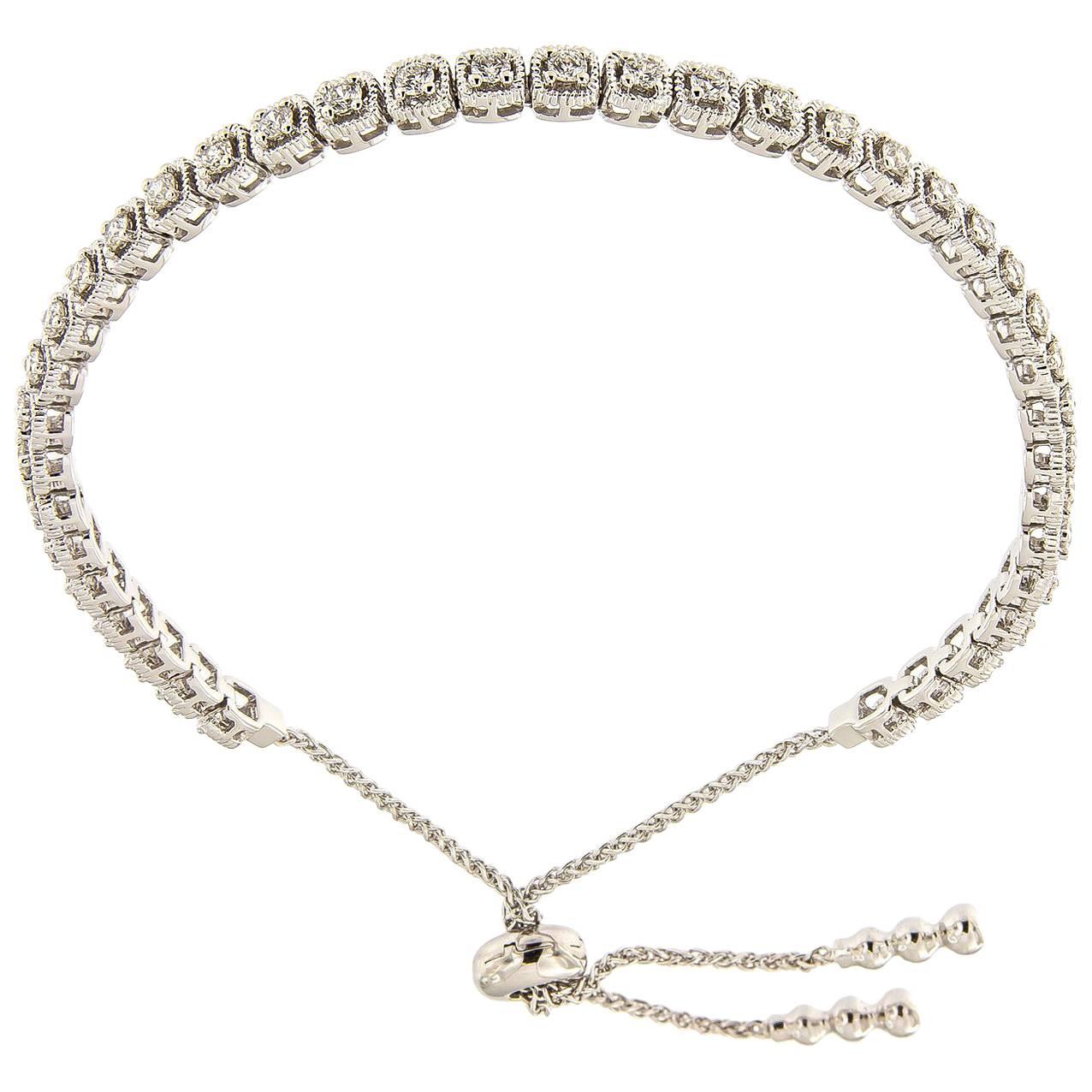 Diamond White Gold Bolo Bracelet