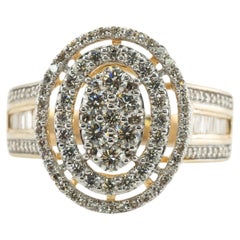 Natürlicher Diamantring 14K Gold Cluster gestempelt HDS