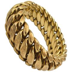 Spritzer & Fuhrmann Virgin Islands Bark Textured Gold Link Bracelet 12