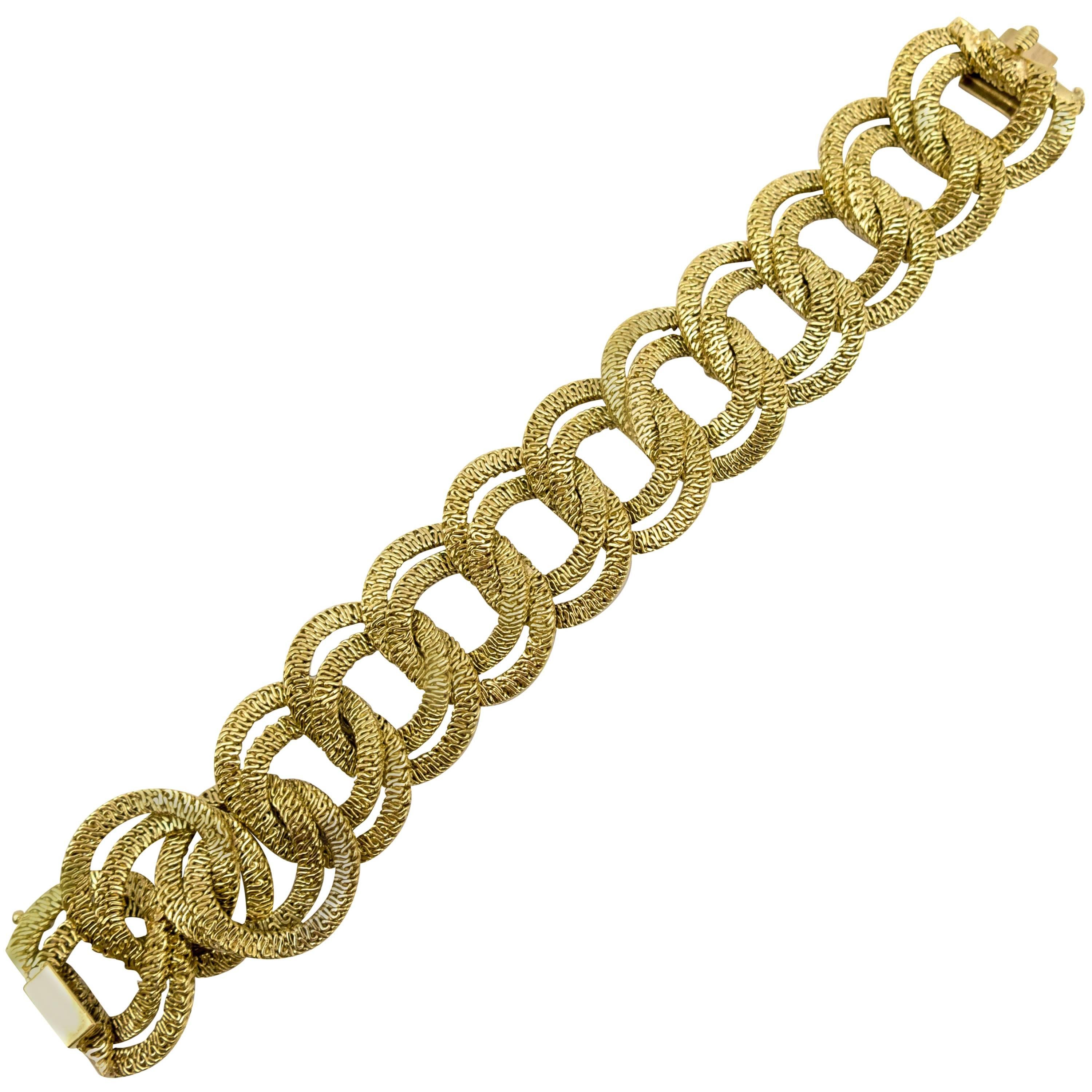  Italian Gold Braid Curb Link   Bracelet