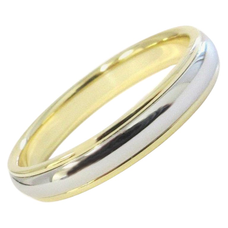 TIFFANY & Co. Classic Platin 18K Gelbgold 4mm Lucida Hochzeit Band Ring 10.5