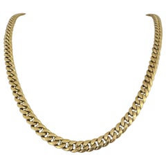 14k Yellow Gold 43.4g Semi Solid 7mm Cuban Link Chain Necklace 28" (Chaîne à maillons cubains en or jaune 14k)