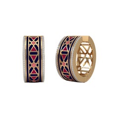 SOHNAA 18Kt Gold Diamond Enamel Miraas Emira Hoops Earrings