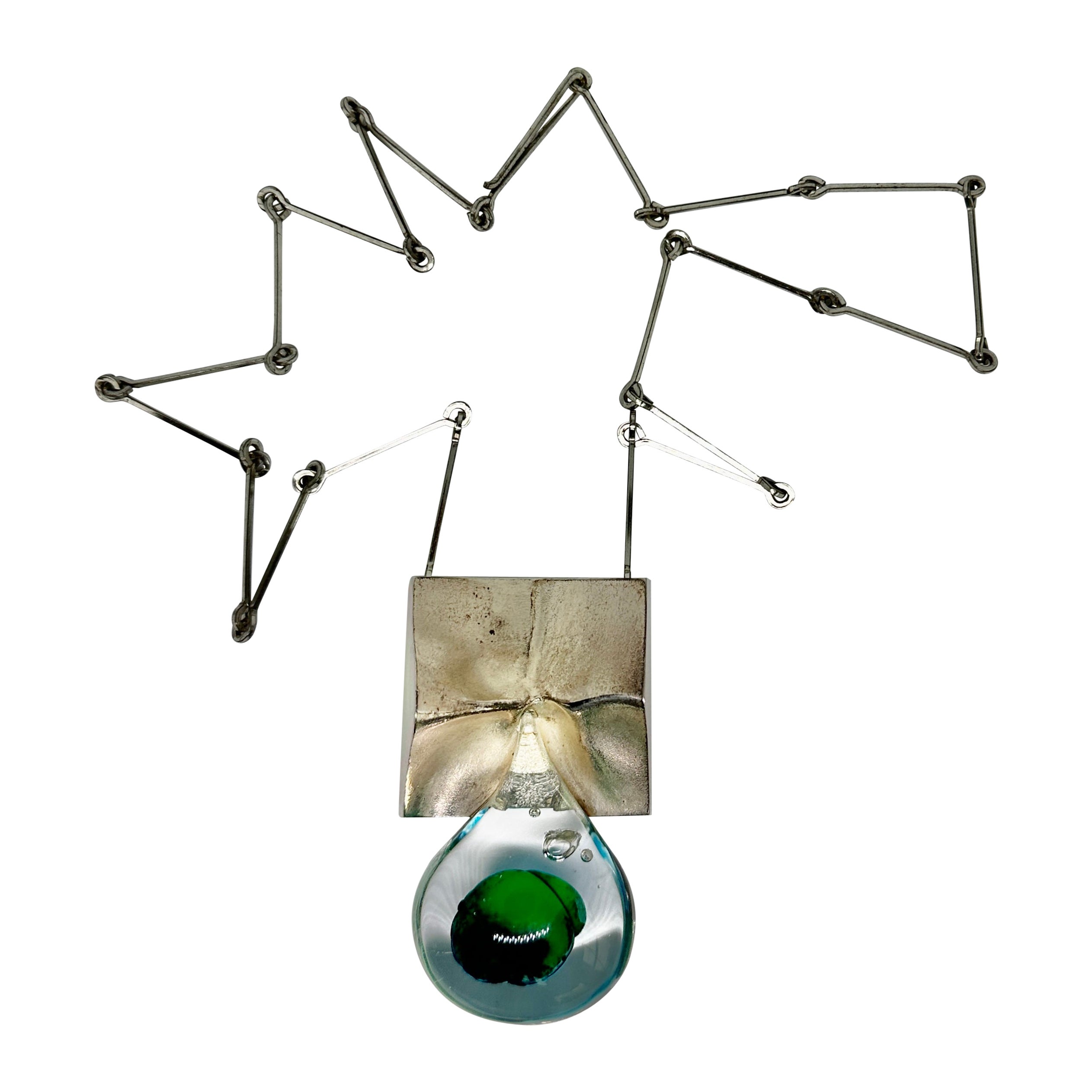 Bjorn Weckstrom for Lapponia Finland 1970's Acrylic Drop Space Series Sterling