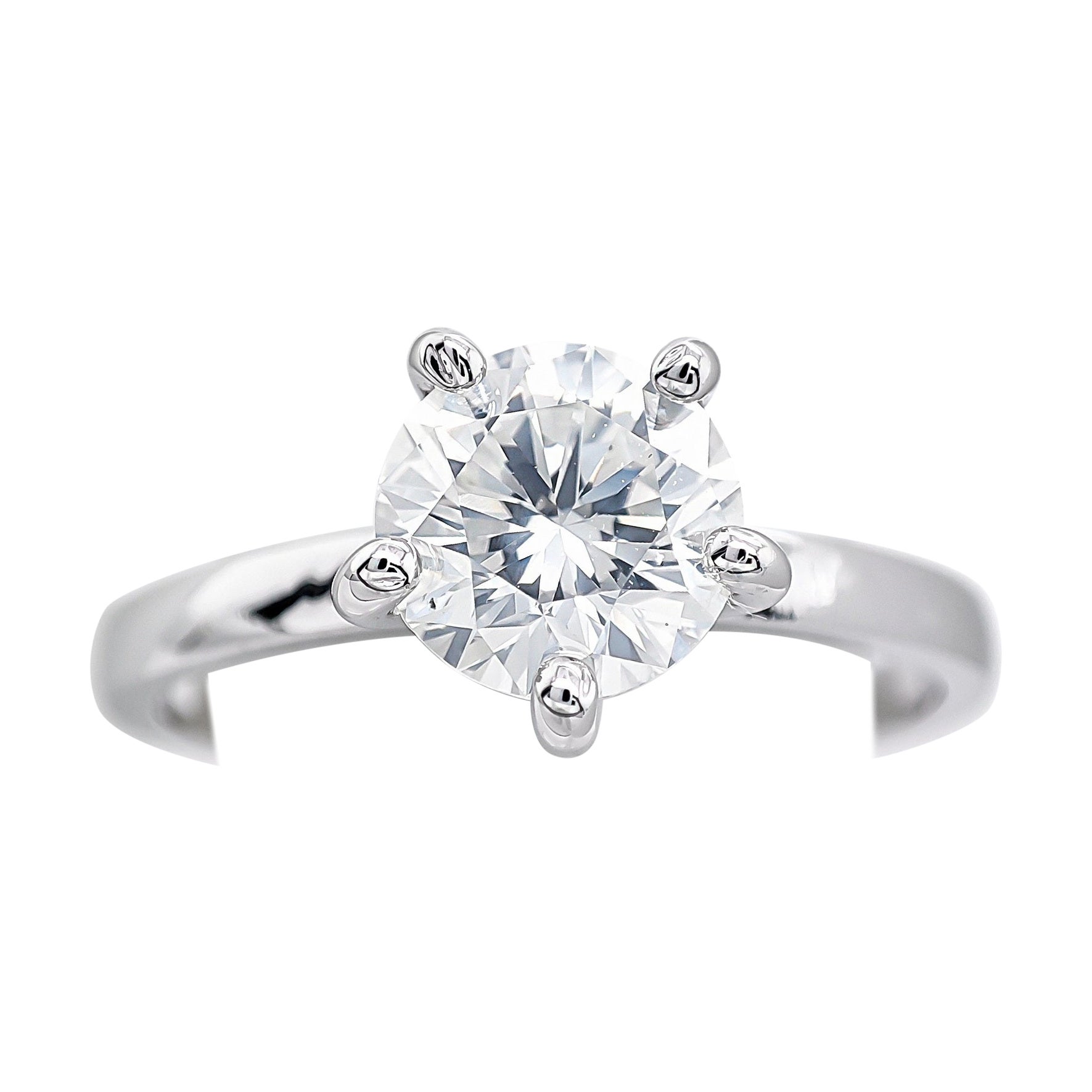 1.05 Carat Round Diamond F/VS2 Engagement Solitaire Ring 14k White Gold