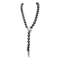 PSL Tahitian Aurora Pearl Diamond Serpentine Necklace