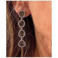 18kt  Pendientes de diamantes talla negra