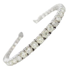 12,10 Karat natürliches Diamant-Tennisarmband aus 14 Karat Weißgold