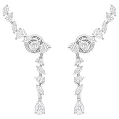 Pendientes de diamantes marquesa pera SI/H de 2,68 quilates Oro blanco de 14 quilates Joyería fina