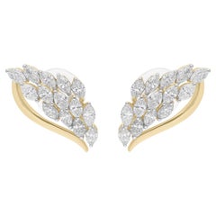 1,87 Karat SI/H Marquise-Diamant-Ohrringe 14 Karat Weiß-Gelbgold-Schmuck