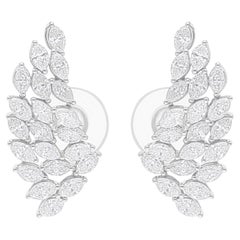 Orecchini di diamanti marquise naturali da 2,60 carati SI/H Gioielli in oro bianco 14 carati