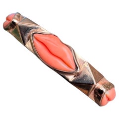 Bracelet jonc LIPS corail