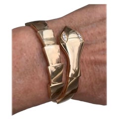 14kt SNAKE diamond eyes bracelet