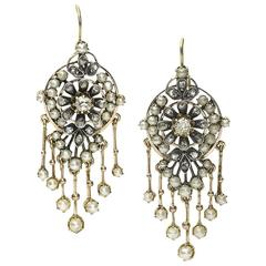 Antique Victorian Pearl & Diamond Earrings