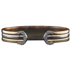 Vintage Cartier Dreifarbiger Vintage-Manschettenarmreif mit Diamanten - VHK#263a