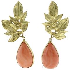 Luise Coral Gold Clip-on Earrings 3