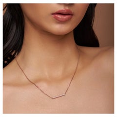 Collana di charme con barrette di moissanite in argento 925, una collana delicata per lei.