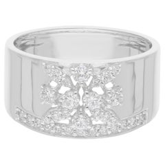 Natürlicher 0,44 Karat SI/H Diamantring aus 14 Karat Weißgold mit rundem Brillantschliff