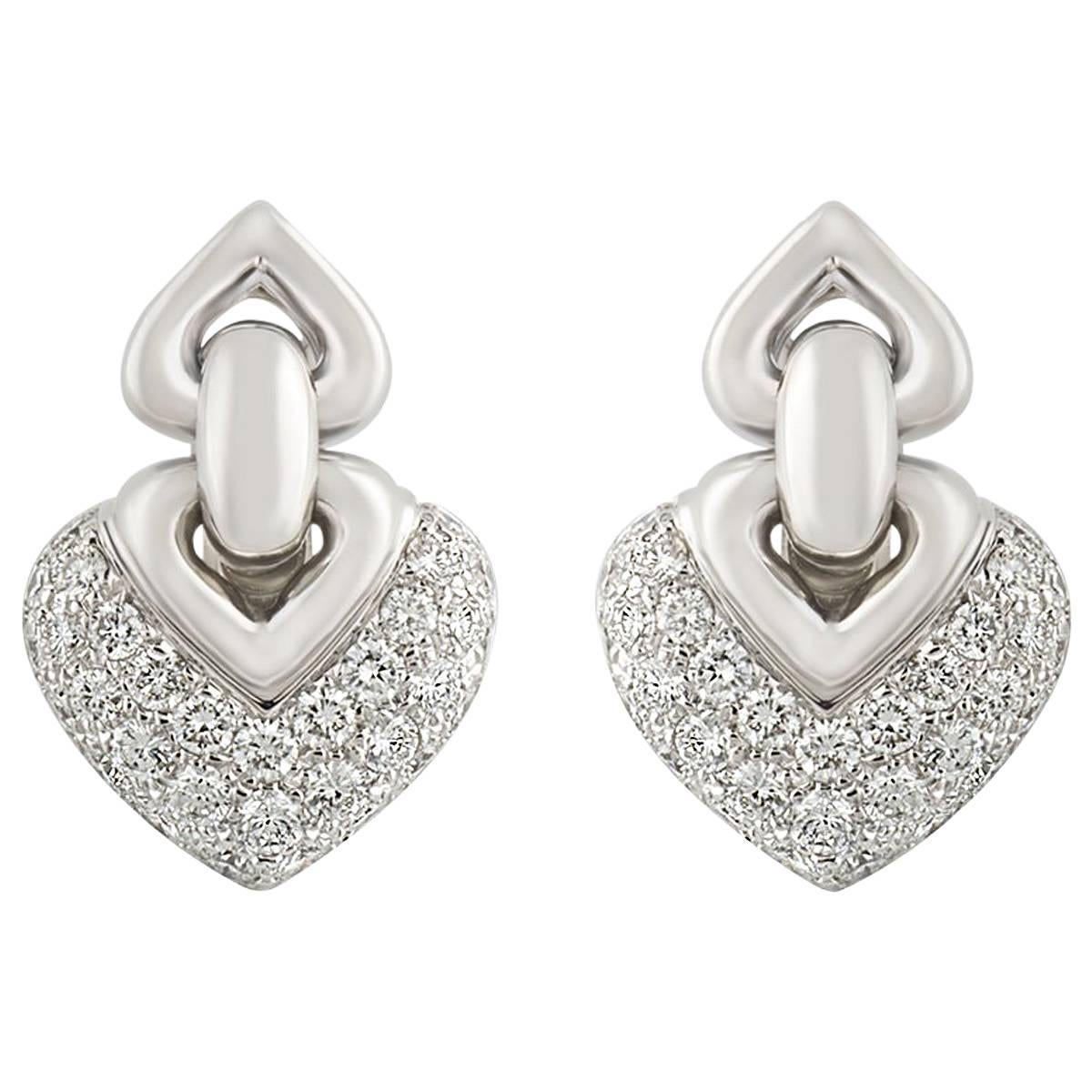 Bulgari Doppio Cuore Diamond Earrings 2.00 Carat