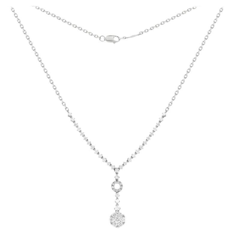 Collier à pendentifs en or blanc 14k avec diamants Chic Unique pour Elle