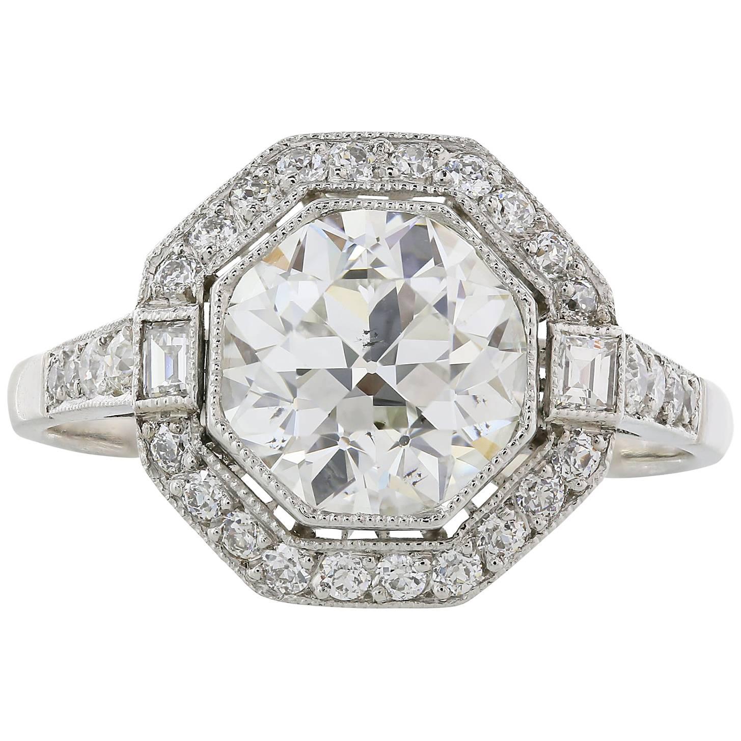 2.18 J/VS2 Carat Diamond Engagement Ring For Sale