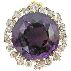 Belle Epoque Amethyst Diamond Pendant-Brooch