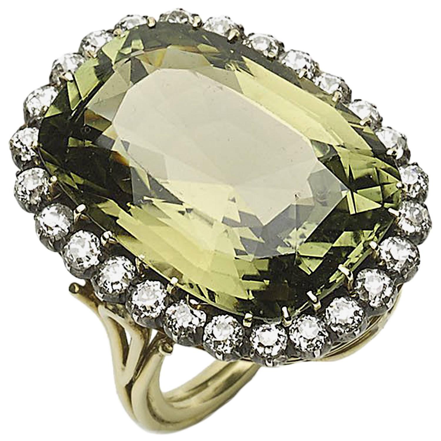 Chrysoberyl Diamond Ring