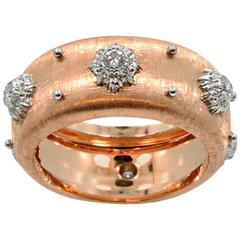  Rose Gold Buccellati Diamond Ring Band 