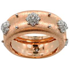 Rose Gold Buccellati Diamond Ring Band 3