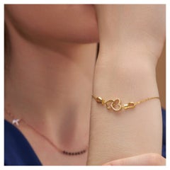 Herz verbunden Charme Armband 925 Sterling Silber Moissanite Armband Geschenk für Sie