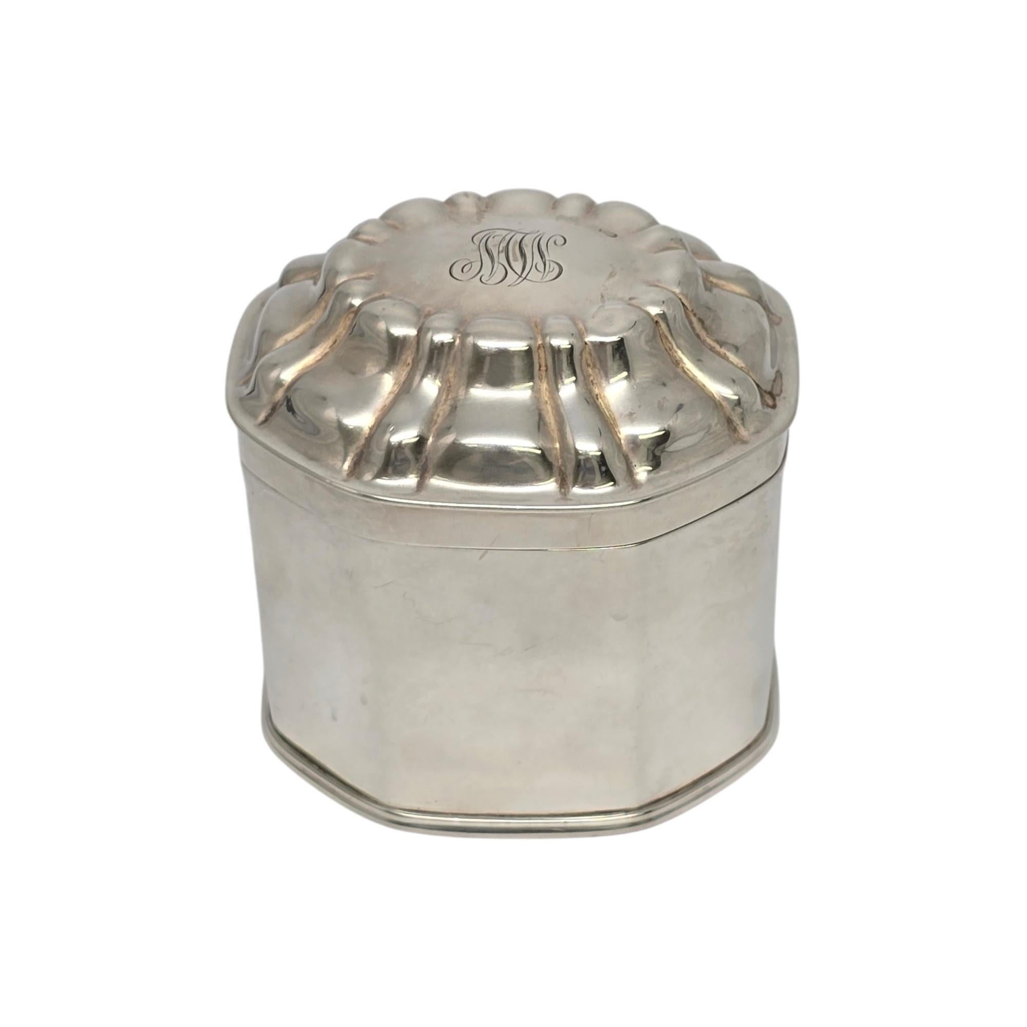 Tiffany & Co Plata de ley Dorada Lavado Interior Caja para Té con Mono #20376