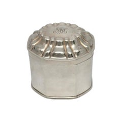 Tiffany & Co Sterling Silver Gold Wash Interior Tea Caddy Box w/Mono #20376