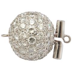Diamond Platinum Ball Pearl or Bead Clasp