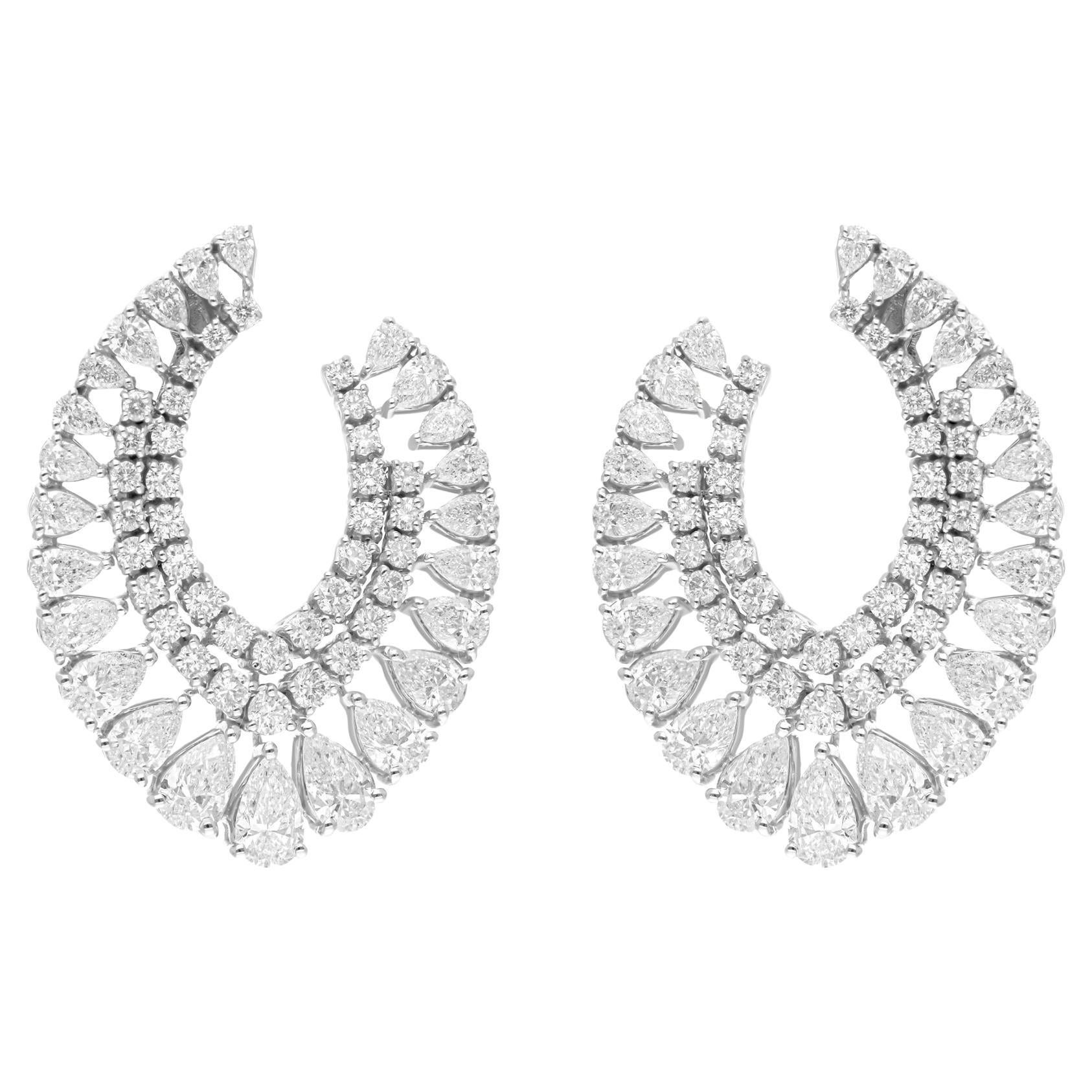8.2 Carat SI Clarity HI Color Multi Diamond Earrings 14 Karat White Gold Jewelry