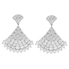 3,29 Carati SI Chiarezza HI Colore Diamante Dangle Orecchini fini in oro bianco 14 Karati