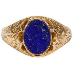 Antique Victorian Lapis Lazuli Gold Ring